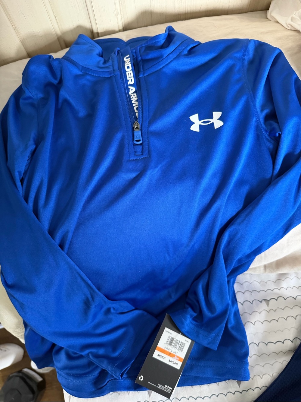 Under Armour Bold Blue Quarter-Zip Athletic Top
